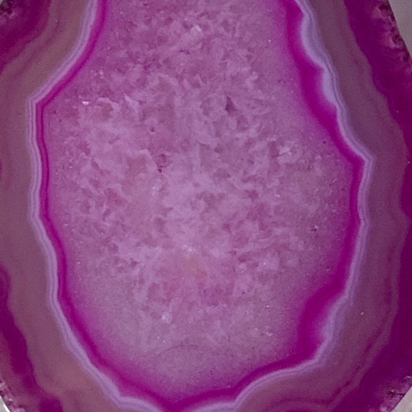 Handcrafted Pink Druzy Geode Agate Slice Pendant Necklace on Waxed Cotton Cord - Picture 6 of 12